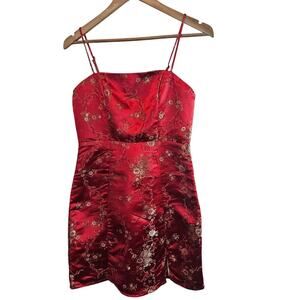 Princess Polly Mini Dress Womens Sz 6 Red Floral Whimsygoth Girly Asian Festival
